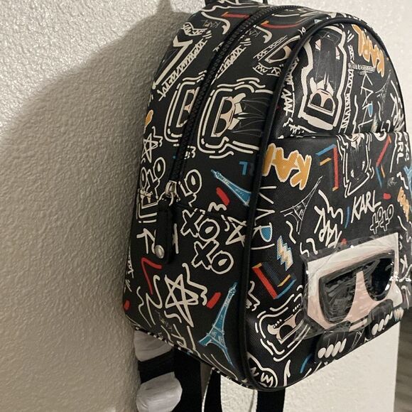 NWT- Karl Lagerfeld- Maybelle graphic mini backpack - Picture 5 of 8
